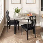 Set tavolo da pranzo quadrato grigio / colore retrò, sedie imbottite, 3 o 5 posti