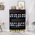 Acekool Shoe Cabinet, Slim 2 Flip Drawer MDF Shoe Organizer with Top Drawer, Anti-Tip, Space-Saving Storage