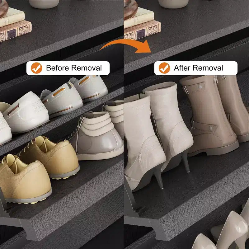 Bianco antico / Nero / Grigio / Legno naturale | Scarpiera a ribalta | Contiene fino a 24 paia | Per nuclei familiari di 1–2 persone