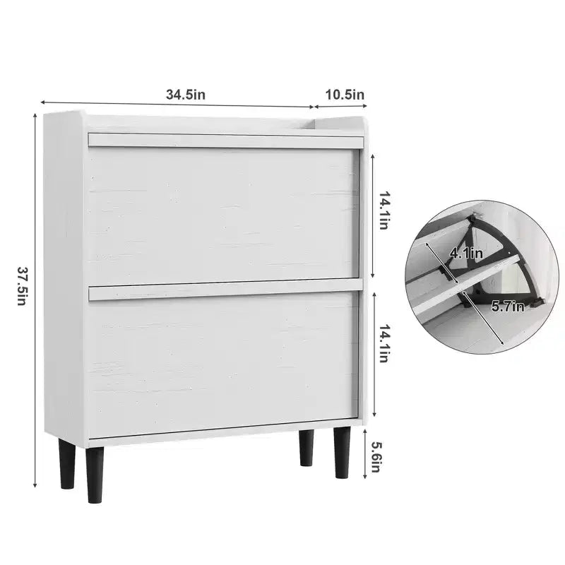 Bianco antico / Nero / Grigio / Legno naturale | Scarpiera a ribalta | Contiene fino a 24 paia | Per nuclei familiari di 1–2 persone
