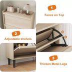 Bianco antico / Nero / Grigio / Legno naturale | Scarpiera a ribalta | Contiene fino a 24 paia | Per nuclei familiari di 1–2 persone
