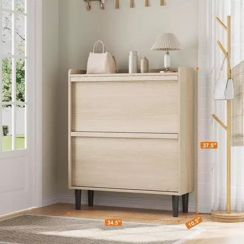Bianco antico / Nero / Grigio / Legno naturale | Scarpiera a ribalta | Contiene fino a 24 paia | Per nuclei familiari di 1–2 persone