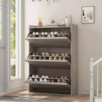 Bianco antico / Nero / Grigio / Legno naturale | Scarpiera a ribalta | Contiene fino a 24 paia | Per nuclei familiari di 1–2 persone