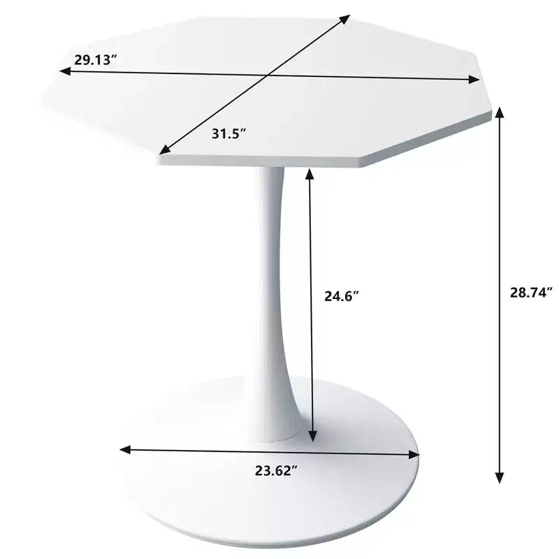 Tavolino ottagonale in marmo nero / bianco / marmo bianco, stile piedistallo di metà secolo, singolo, 80 cm