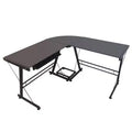 L-Shaped Durable Stalinite Splicing Computer Desk 402C Black
