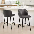 Sgabello da bancone girevole, tessuto/similpelle, set da 2, 1 posto ciascuno