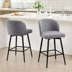 Sgabello da bancone girevole, tessuto/similpelle, set da 2, 1 posto ciascuno