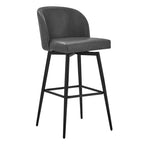 Sgabello da bancone girevole, tessuto/similpelle, set da 2, 1 posto ciascuno