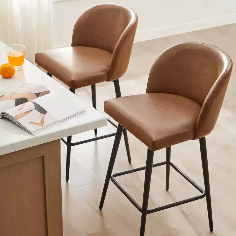 Sgabello da bancone girevole, tessuto/similpelle, set da 2, 1 posto ciascuno