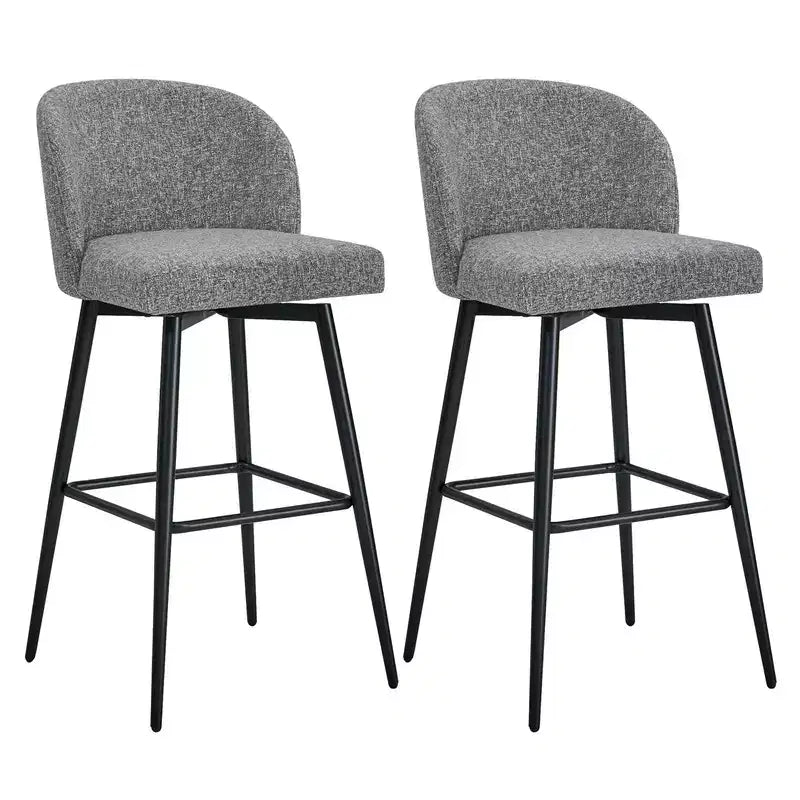 Sgabello da bancone girevole, tessuto/similpelle, set da 2, 1 posto ciascuno