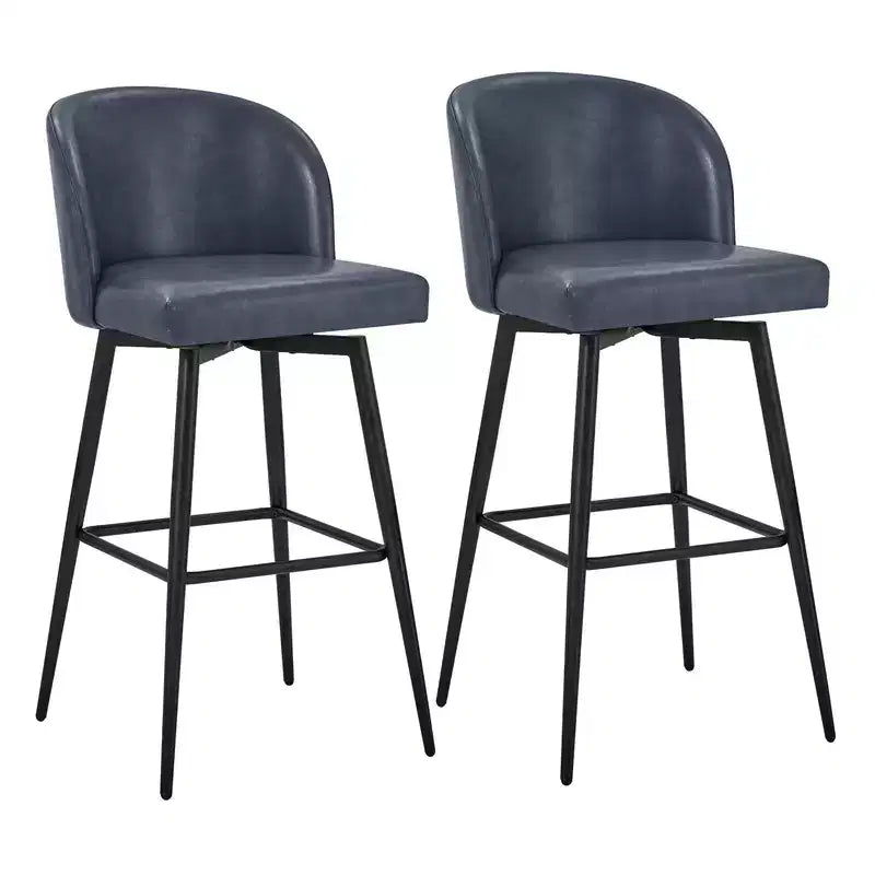 Sgabello da bancone girevole, tessuto/similpelle, set da 2, 1 posto ciascuno