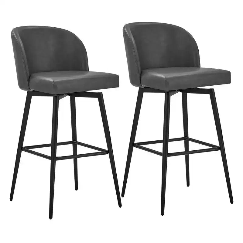 Sgabello da bancone girevole, tessuto/similpelle, set da 2, 1 posto ciascuno