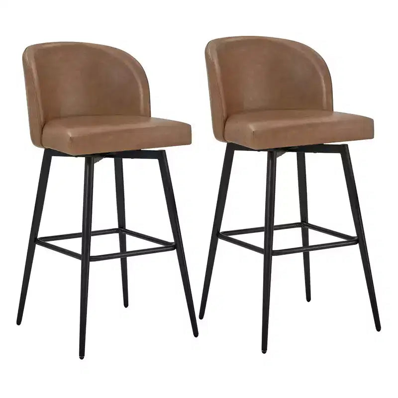Sgabello da bancone girevole, tessuto/similpelle, set da 2, 1 posto ciascuno