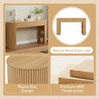 Console da ingresso curva retrò Espresso/Naturale con 3 cassetti, montaggio da 1 persona