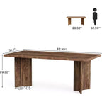 Tavolo da pranzo rettangolare in legno grigio scuro/noce scuro/naturale/noce, 6 posti