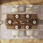 Tavolo da pranzo rettangolare in legno grigio scuro/noce scuro/naturale/noce, 6 posti