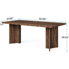 Tavolo da pranzo rettangolare in legno grigio scuro/noce scuro/naturale/noce, 6 posti