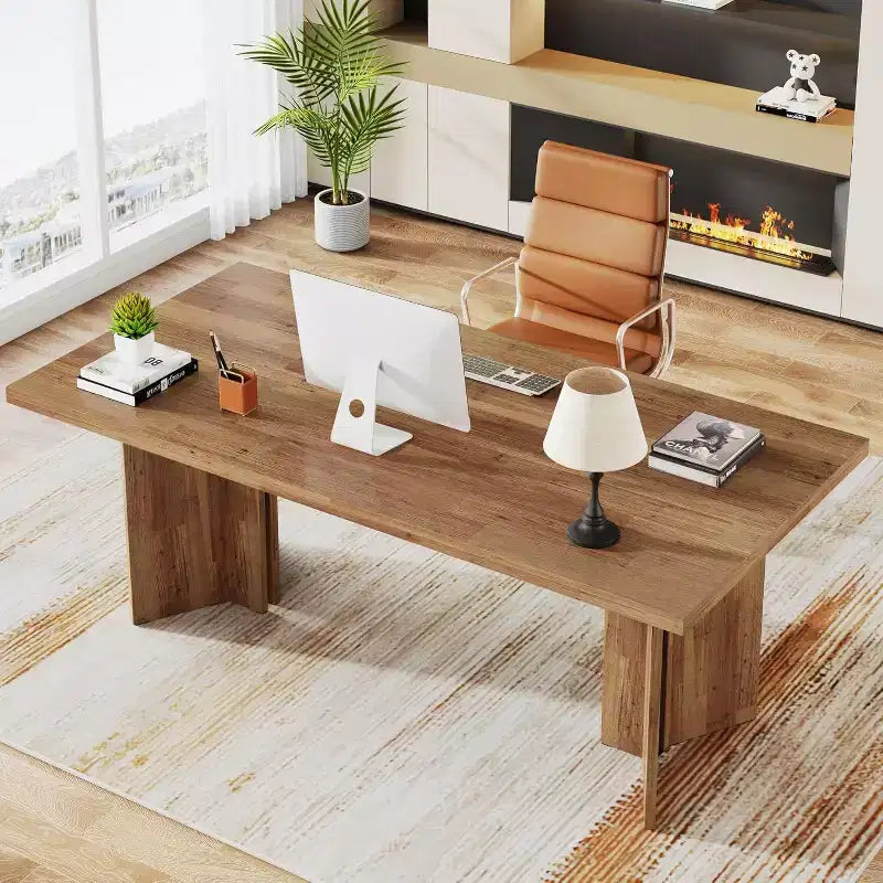 Tavolo da pranzo rettangolare in legno grigio scuro/noce scuro/naturale/noce, 6 posti