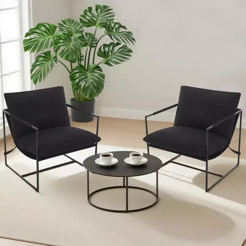 Poltrona imbottita accentuata beige / nera / grigio scuro / grigio chiaro, struttura in metallo, seduta singola