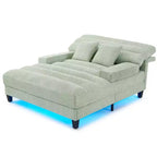 Chaise longue trasformabile a 2 posti Beige / Verde / Grigio / Rosa con luce LED