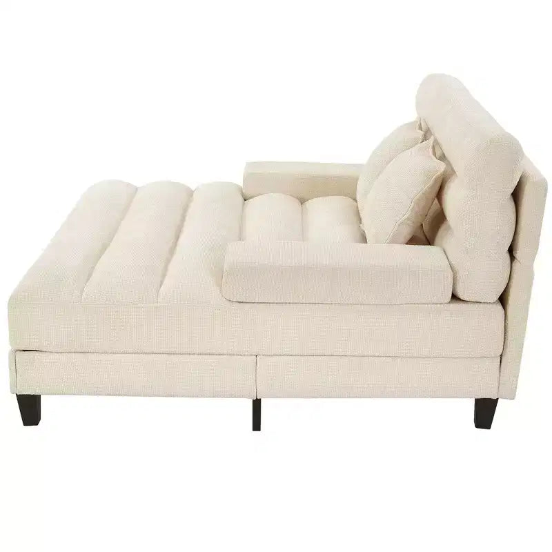 Chaise longue trasformabile a 2 posti Beige / Verde / Grigio / Rosa con luce LED