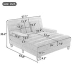 Chaise longue trasformabile a 2 posti Beige / Verde / Grigio / Rosa con luce LED