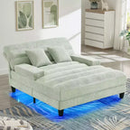 Chaise longue trasformabile a 2 posti Beige / Verde / Grigio / Rosa con luce LED