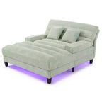 Chaise longue trasformabile a 2 posti Beige / Verde / Grigio / Rosa con luce LED