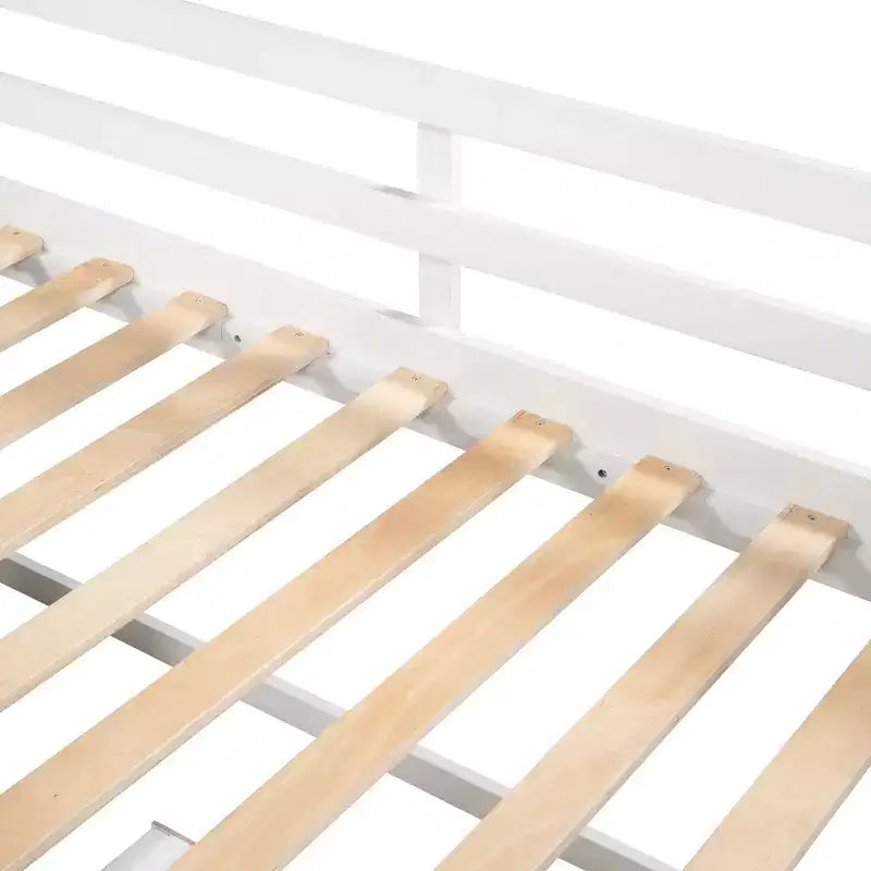 Letto a soppalco basso per ragazzi con 2 ripiani e 2 cassetti, colore espresso antico/grigio/bianco