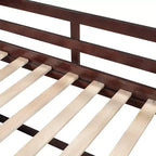 Letto a soppalco basso per ragazzi con 2 ripiani e 2 cassetti, colore espresso antico/grigio/bianco