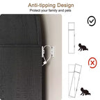 Armadio portaoggetti ad arco da 71", nero/marrone/bianco, anta in vetro o legno, libreria autoportante a 5 ripiani per 1
