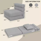 Divano letto pieghevole grigio scuro/grigio chiaro, 2 posti, convertibile 4 in 1
