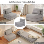Divano letto pieghevole grigio scuro/grigio chiaro, 2 posti, convertibile 4 in 1