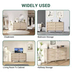 Comò singolo in rattan naturale marrone con 6/8 cassetti