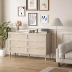 Comò singolo in rattan naturale marrone con 6/8 cassetti