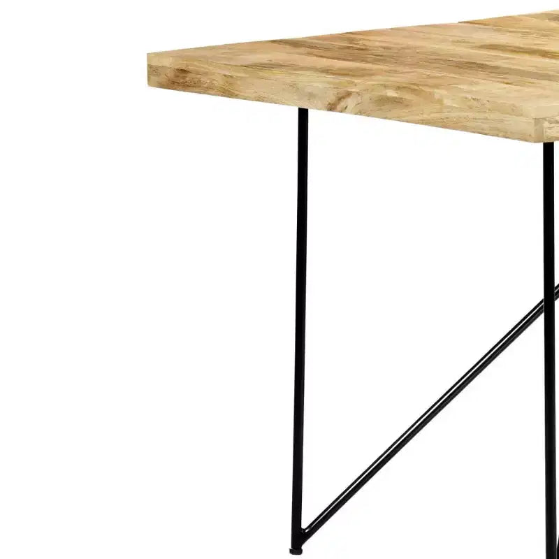 Tavolo da pranzo rettangolare marrone/marrone scuro, 8 posti, in legno di acacia e acciaio