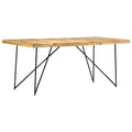 Industrial Dining Table - Solid Wood & Steel