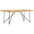 Industrial Dining Table - Solid Wood & Steel