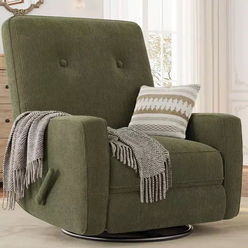Poltrona reclinabile a dondolo girevole, Blu/Grigio/Verde/Arancio/Rosa/Bianco, 1 posto