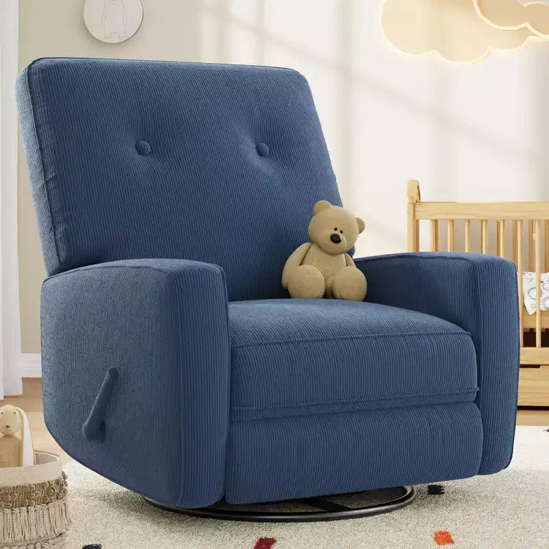 Poltrona reclinabile a dondolo girevole, Blu/Grigio/Verde/Arancio/Rosa/Bianco, 1 posto