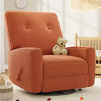 Poltrona reclinabile a dondolo girevole, Blu/Grigio/Verde/Arancio/Rosa/Bianco, 1 posto