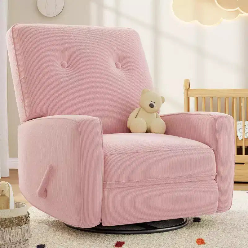 Poltrona reclinabile a dondolo girevole, Blu/Grigio/Verde/Arancio/Rosa/Bianco, 1 posto