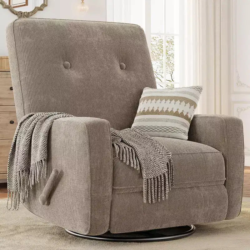 Poltrona reclinabile a dondolo girevole, Blu/Grigio/Verde/Arancio/Rosa/Bianco, 1 posto