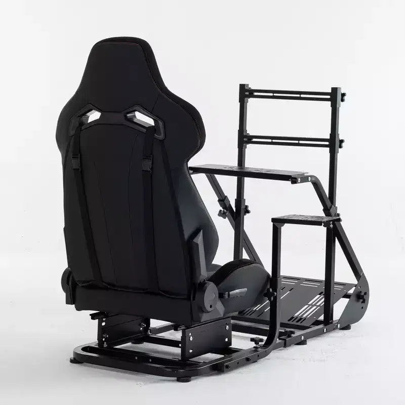 Telaio Cockpit da Corsa in Acciaio Nero, Sedile Singolo, Simulator Rig Regolabile
