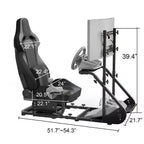 Telaio Cockpit da Corsa in Acciaio Nero, Sedile Singolo, Simulator Rig Regolabile