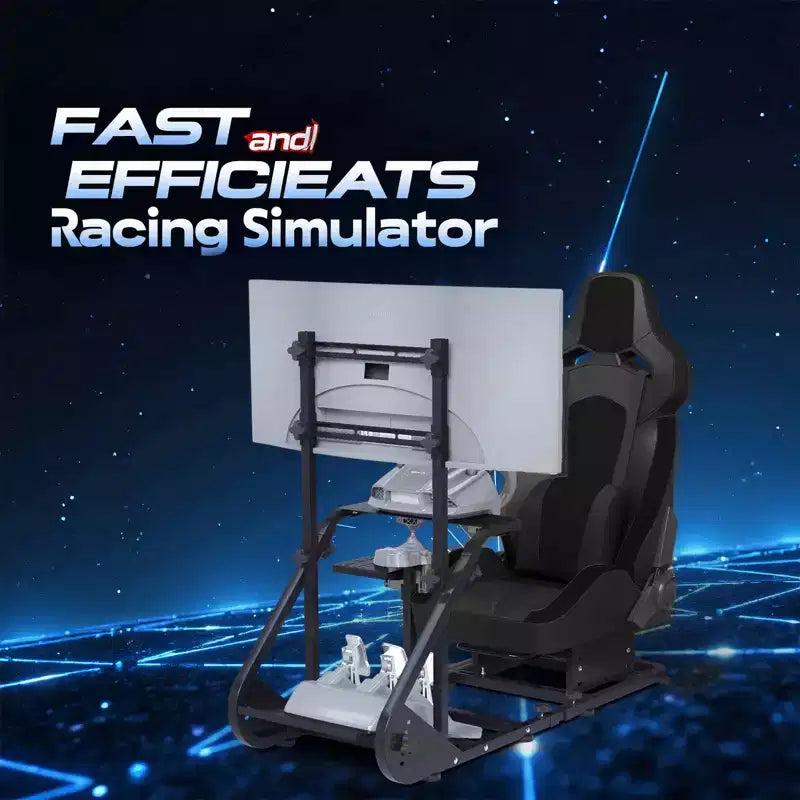 Telaio Cockpit da Corsa in Acciaio Nero, Sedile Singolo, Simulator Rig Regolabile