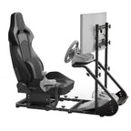 Telaio Cockpit da Corsa in Acciaio Nero, Sedile Singolo, Simulator Rig Regolabile
