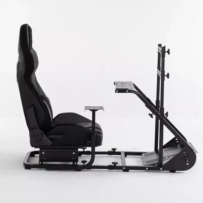 Telaio Cockpit da Corsa in Acciaio Nero, Sedile Singolo, Simulator Rig Regolabile