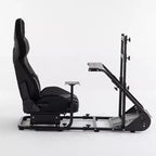 Telaio Cockpit da Corsa in Acciaio Nero, Sedile Singolo, Simulator Rig Regolabile