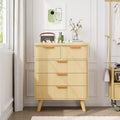 GDFStudio Kerri 5-Drawer Modern Boho Dresser with Wave Pattern Front